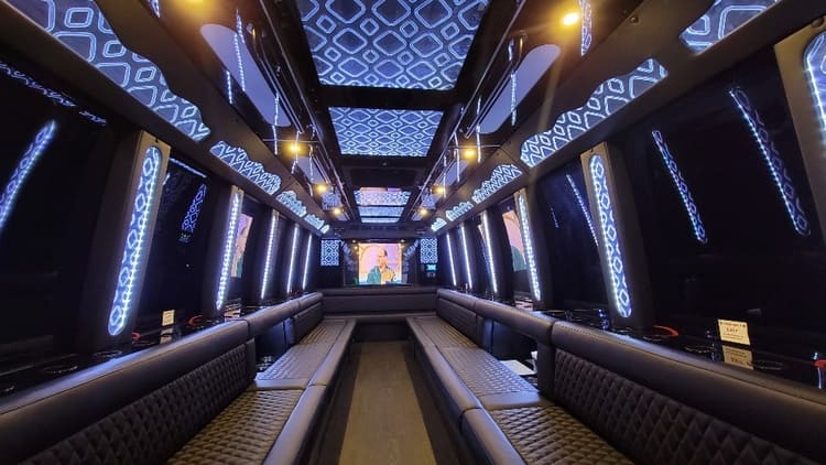 Inside a party bus