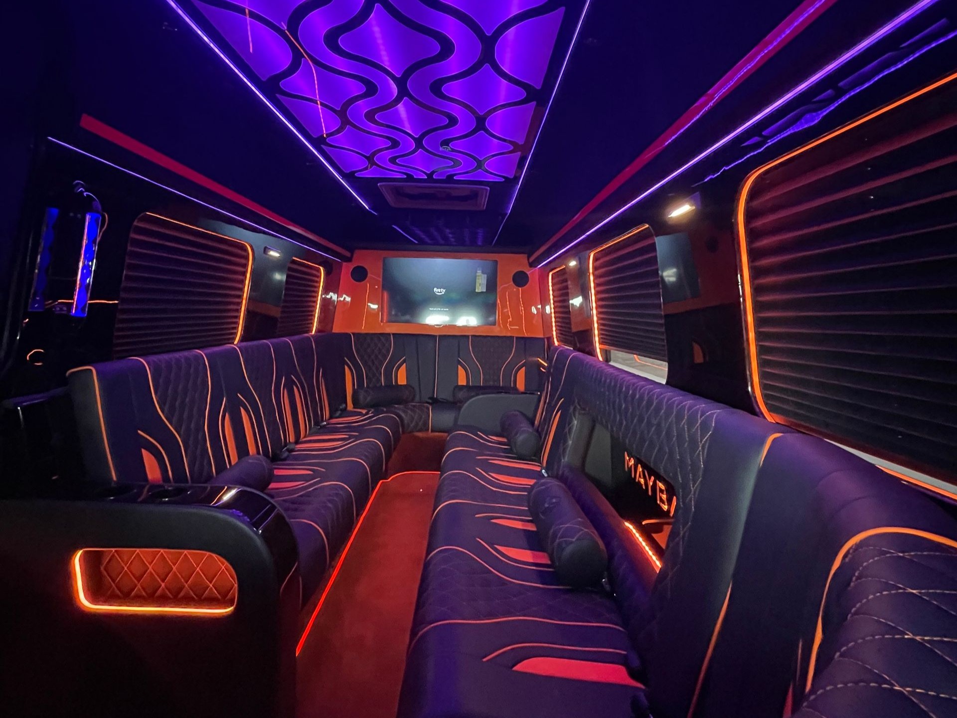 Inside of sprinter limousine