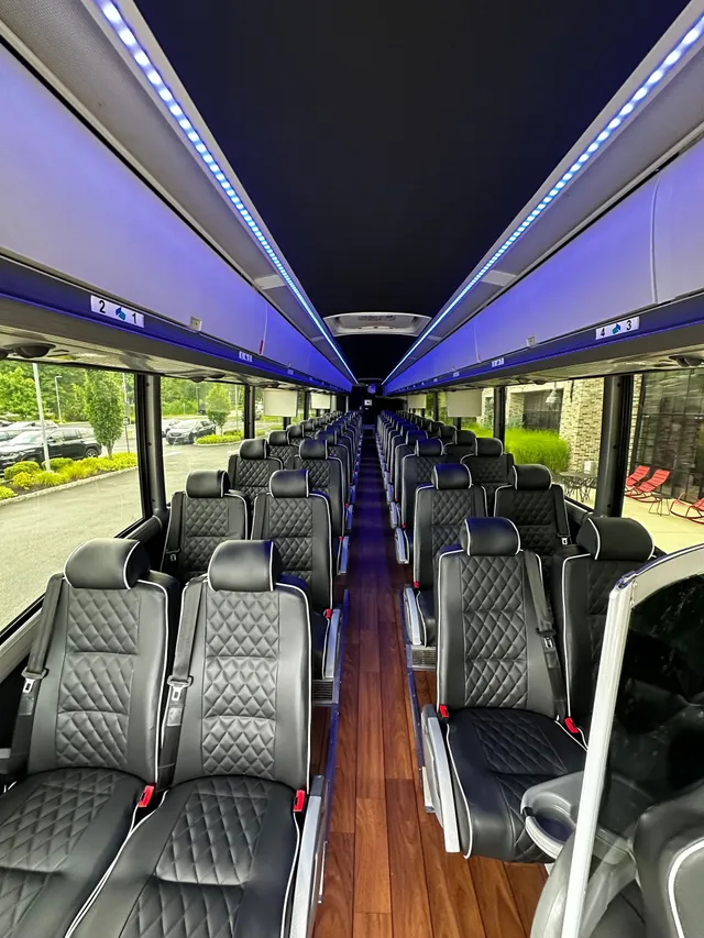 Leather motorcoach seats