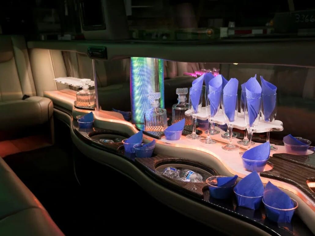 Lincoln stretch limo interior