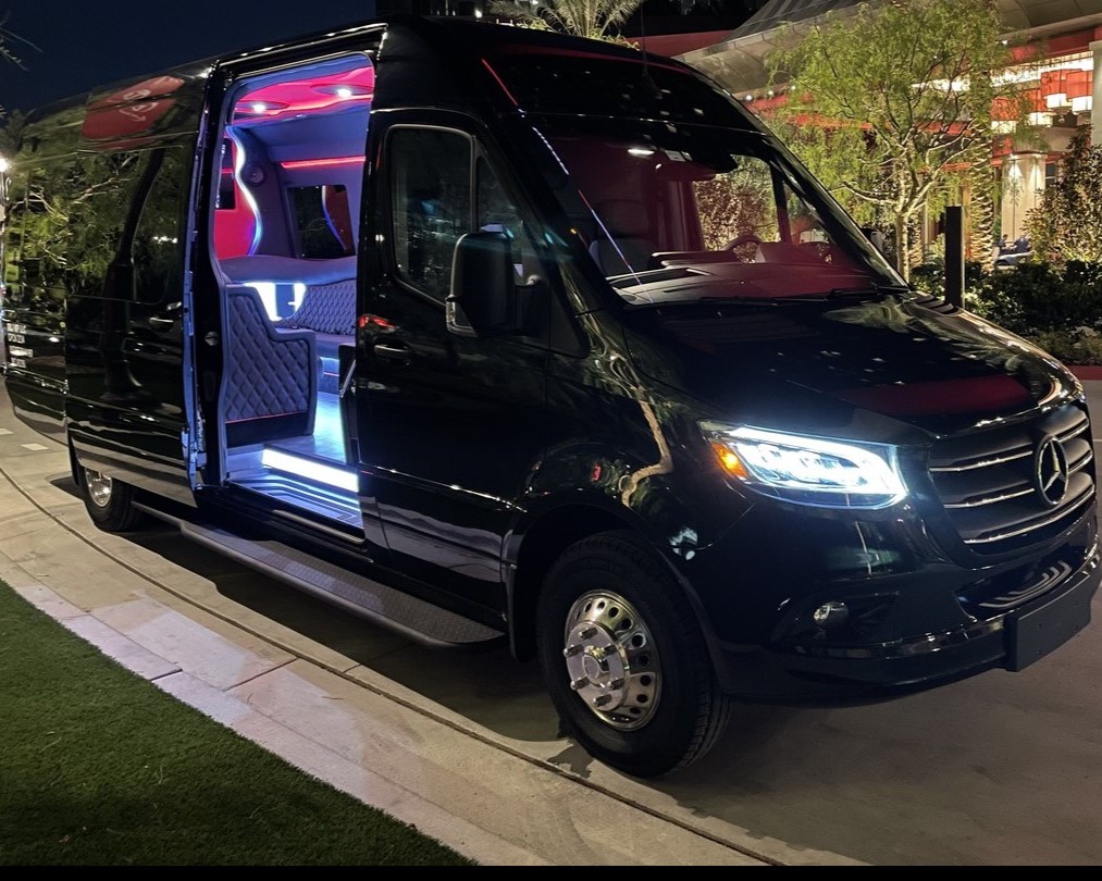 Black sprinter party bus