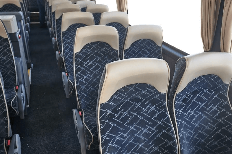 Ames charter bus rental interior