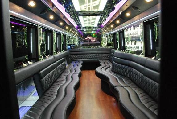 noble 15 Passenger Party Bus Interior