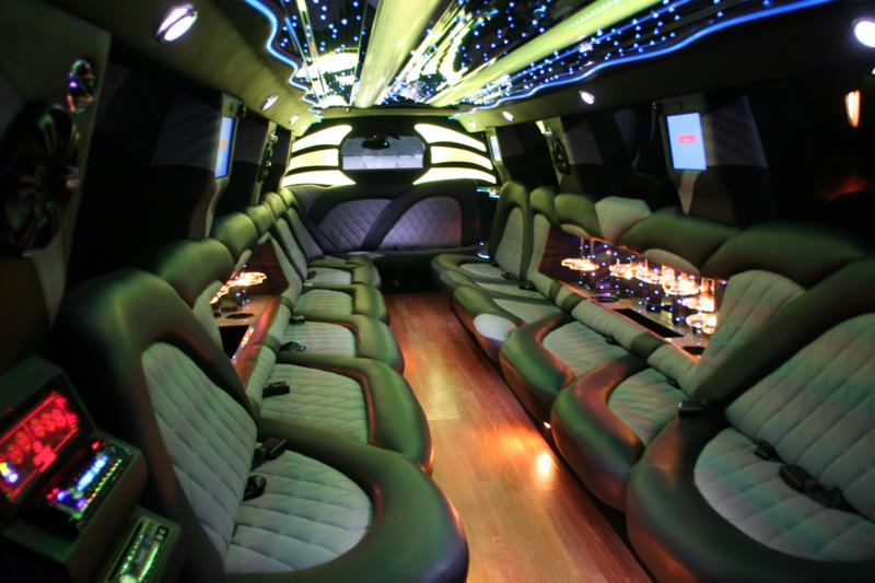 portage Black Hummer Limo Interior