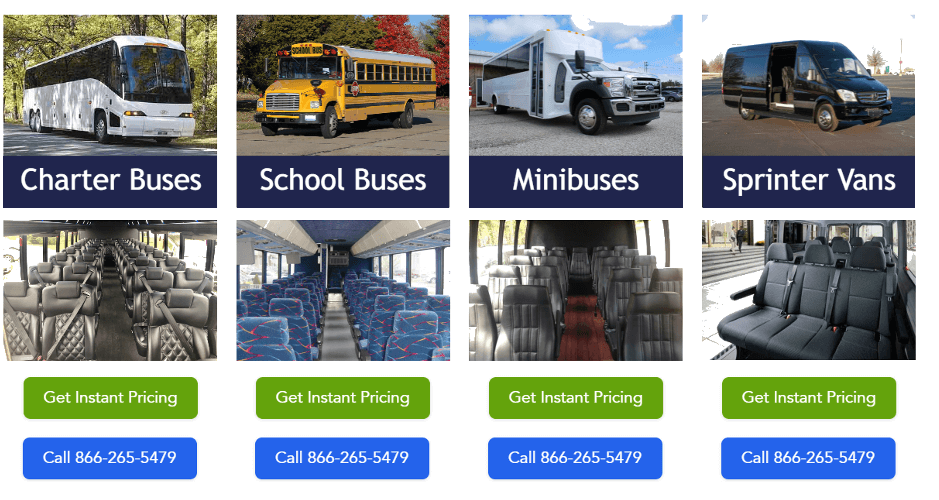 Chambersburg Pennsylvania charter bus rentals